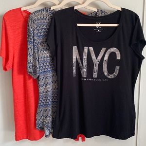 GAP - H&M - NY Co Women’s Large 3 Piece Scoop Neck Short Sleeve T-Shirt Bulk Lot